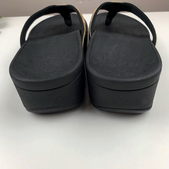 Vionic High Tide Sandals Flip Flops Black Animal Print Platform Comfort Womens 7 - Picture 9 of 10